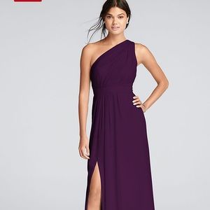 David's Bridal Plum Bridesmaid's Dress